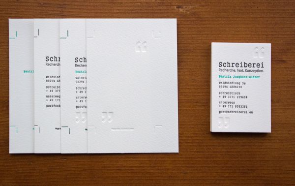 Letterpress Visitenkarten Schreiberei